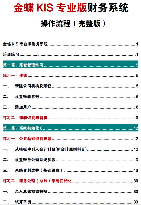 金蝶财务软件实操流程 金蝶KIS财务软件操作流程图解(1)